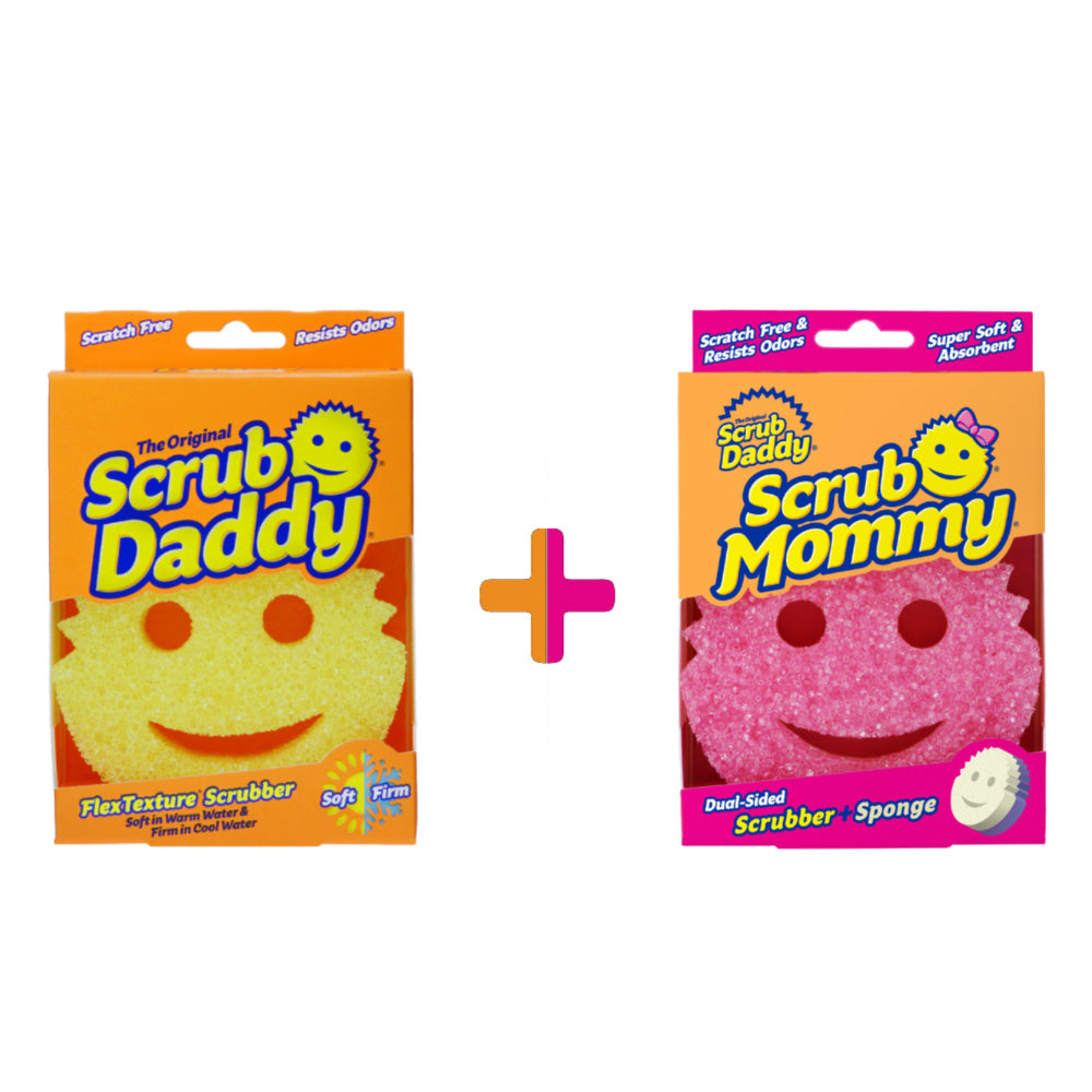 Scrub Daddy Scrub Mommy Sponge, Pink, 2 Pack, Soft in Warm Water, Firm in  Cold 