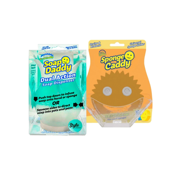 Pack Dispensador Lavalozas + Porta Esponjas Scrub Daddy