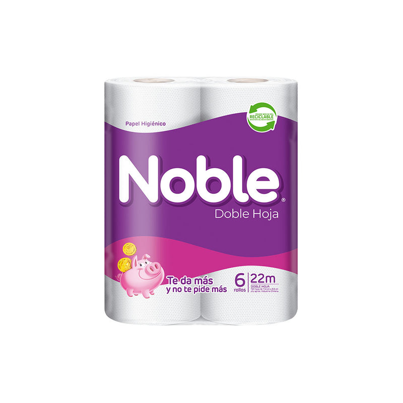 Papel Higienico Doble Hoja Noble 6 Un x 22 Mts