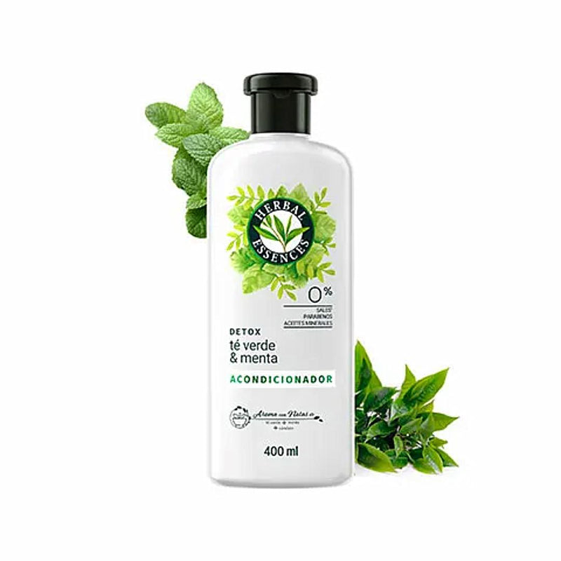 Acondicionador Detox Té Verde y Menta Herbal Essences 400 ml Hogar Casanova 