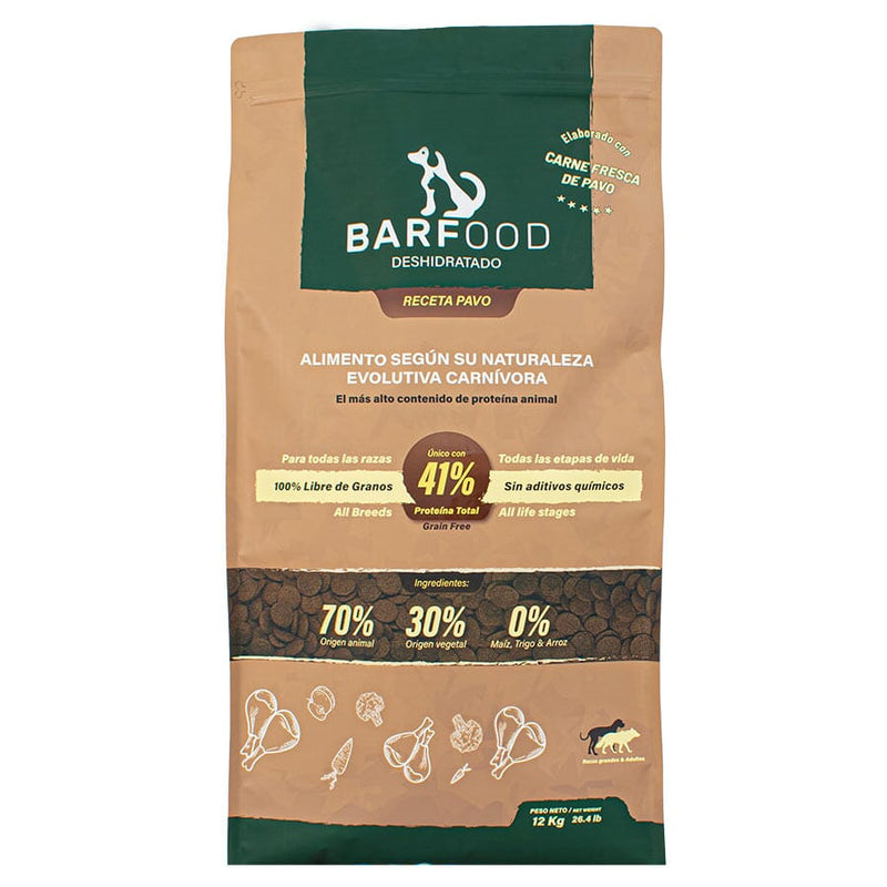 Alimento Perros Barfood Pavo 12 Kg Mascotas Barfood 