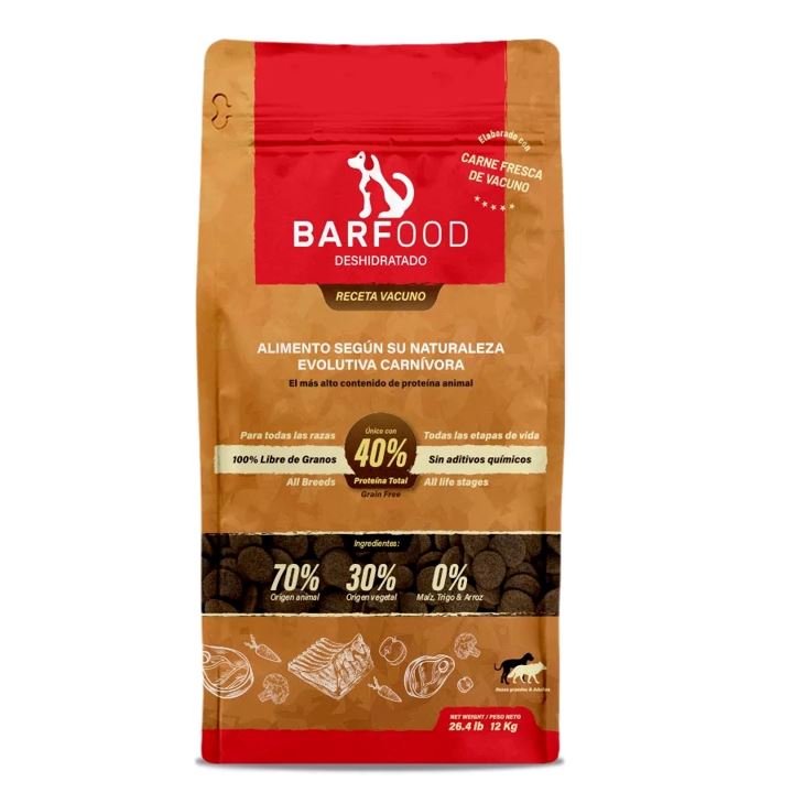 Alimento Perros Barfood Vacuno 12 Kg Mascotas Barfood 