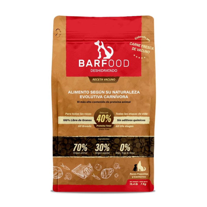 Alimento Perros Barfood Vacuno raza pequeña 7 Kg Mascotas Barfood 