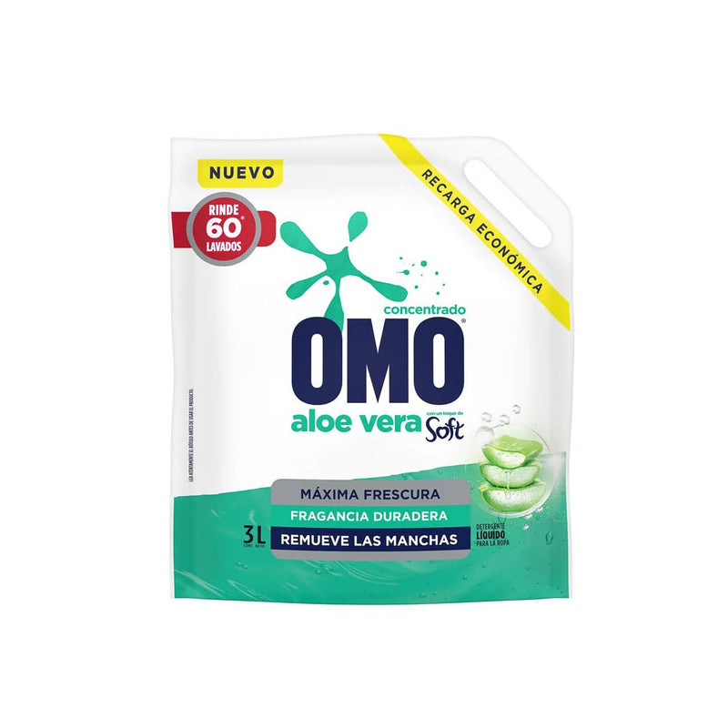 Detergente Liquido Matic Soft Aloe Vera Doypack Omo 3 Lt Hogar Mundo Limpio 