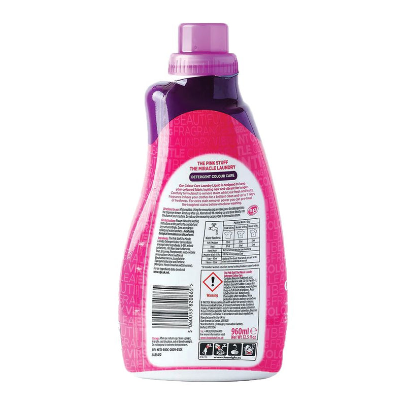 Detergente Liquido Ropa Color Concentrado The Pink Stuff 960 ml Hogar Grayson 