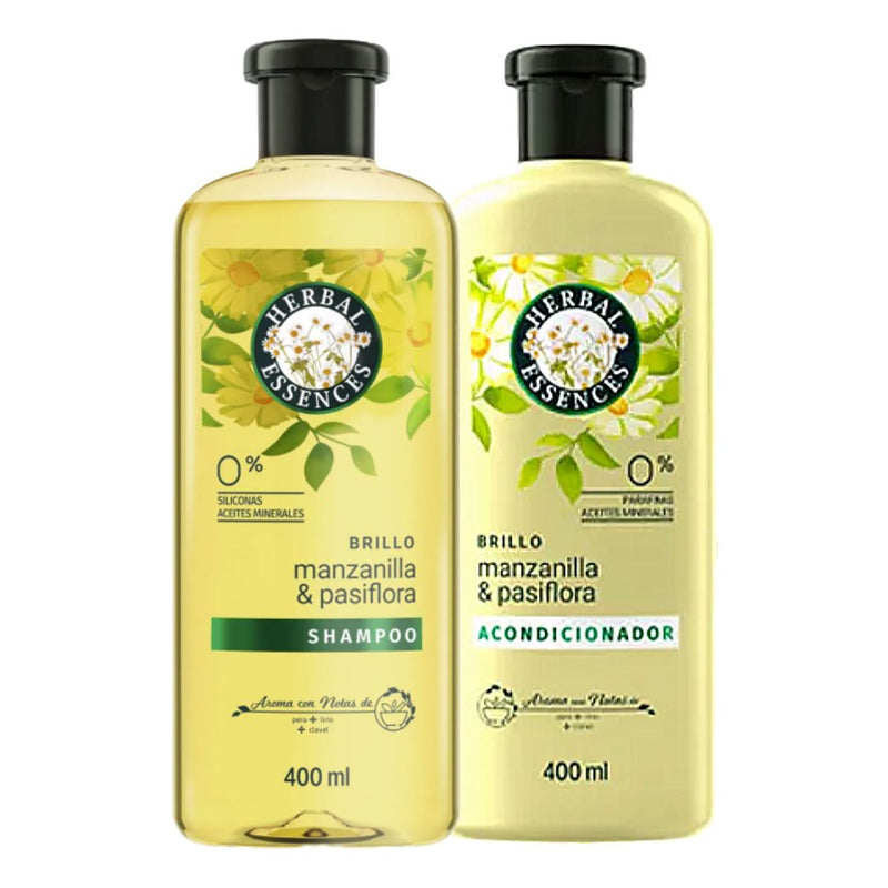 Kit Shampoo y Acondicionador Manzanilla y Pasiflora Herbal Essences 400 ml c/u Higiene Personal Casanova 