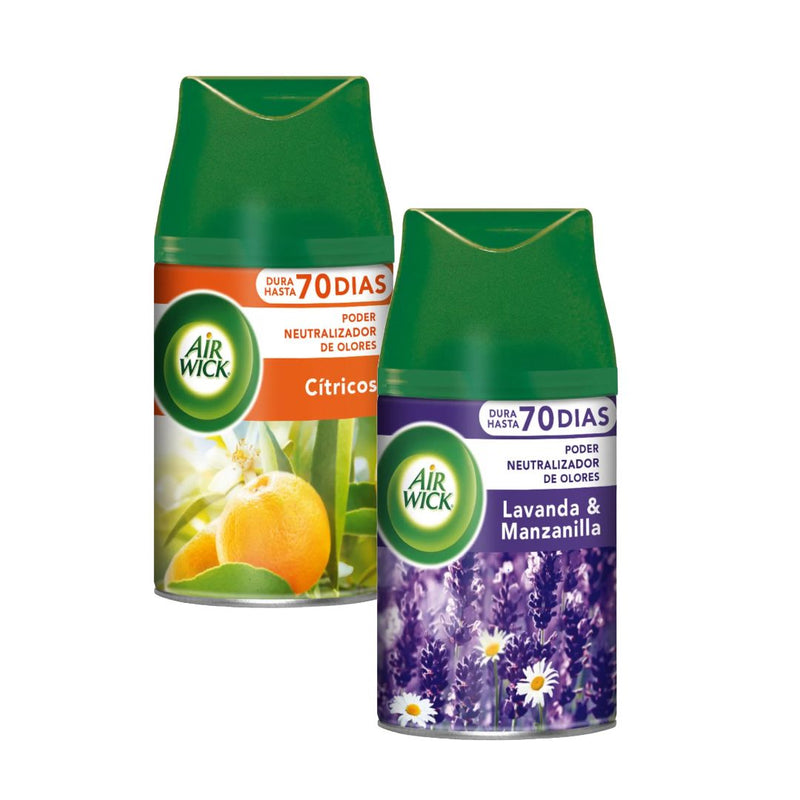 Pack Aromatizantes de Ambientes Automaticos Citrico y Lavanda 2x250 ml Hogar RB 