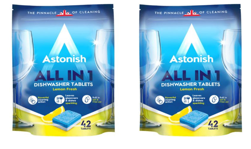 Pack Lavavajillas Tabletas Todo en 1 Astonish 2 x 42 unidades Baño y Cocina Astonish 