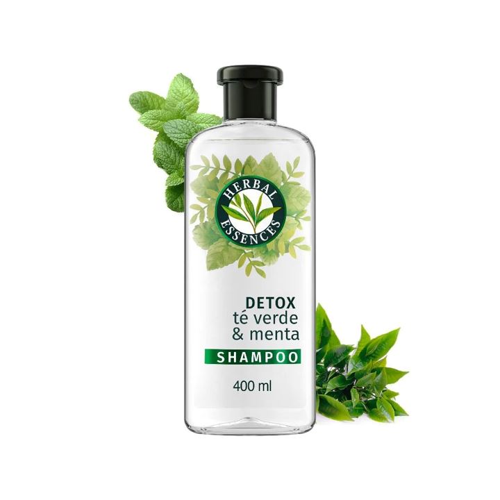 Shampoo Detox Té Verde y Menta Herbal Essences 400 ml Hogar Casanova 