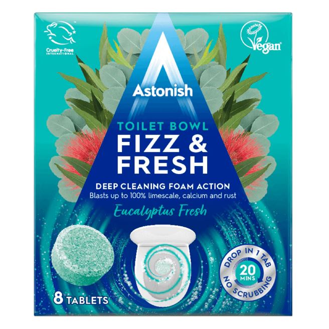 Toilet Bowl Fizz & Fresh Eucalyptus Fresh 8 unidades Hogar Astonish 