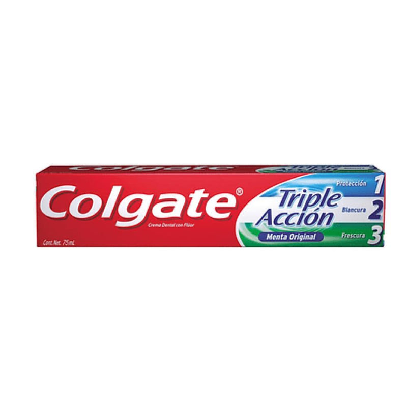 Pasta Dental Triple Accion Menta Original Colgate 75 ml Higiene Personal Mundo Limpio 